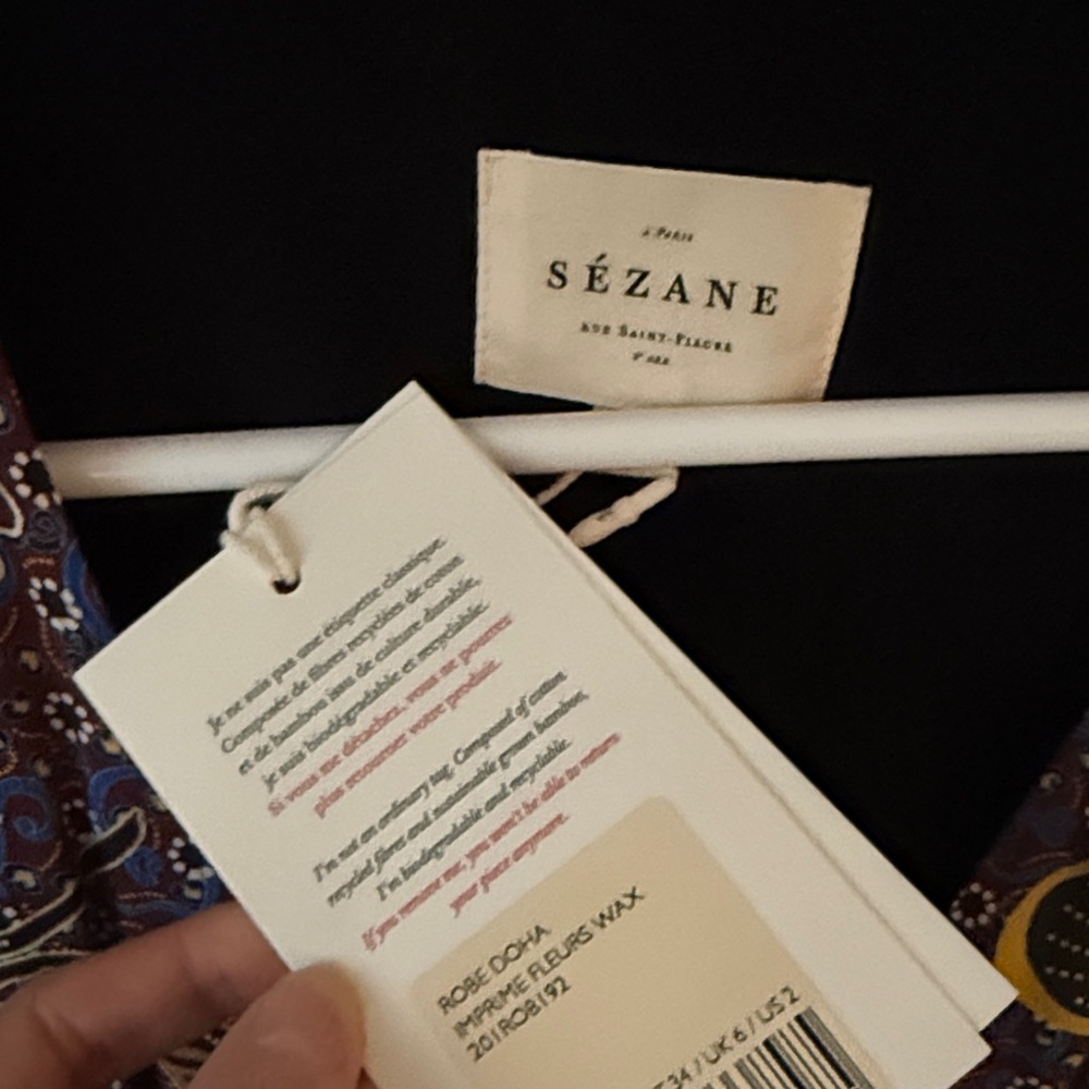 Sezane  Doha Floral Midi Wrap Dress - Picture 2 of 3